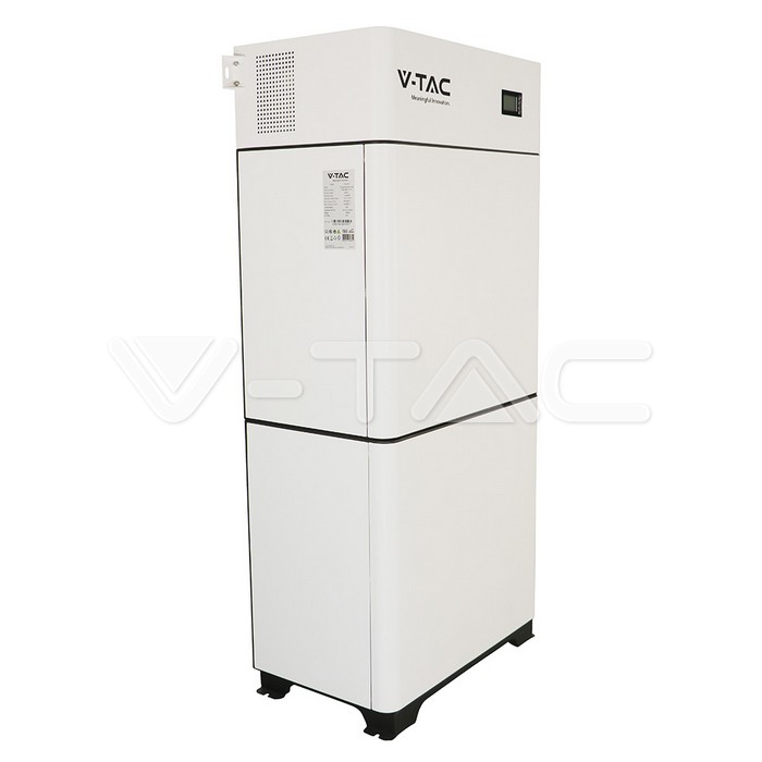 11527-2 Baterie cu litiu de înaltă tensiune White Sistem V-TAC, 20 kWh cu o durată de viață de 8000 de cicluri.