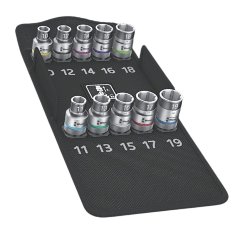Set chei 6-puncte,tubulară; oţel crom-vanadium; Fixare: 1/2"