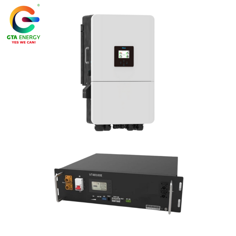 Kit Invertor Deye 8kW SUN-8K-SG05LP1-EU-AM2-P Monofazat + Acumulator V-TAC 5.12kWh
