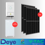KIT FOTOVOLTAIC 8kW MONOFAZAT HIBRID DEYE SUN-8K-SG05LP1-EU-AM2-P + Acumulator V-TAC 10.24kWh PowerWall + Panouri Canadian Solar 460W (18 panouri) 1 8 mono + 10.24
