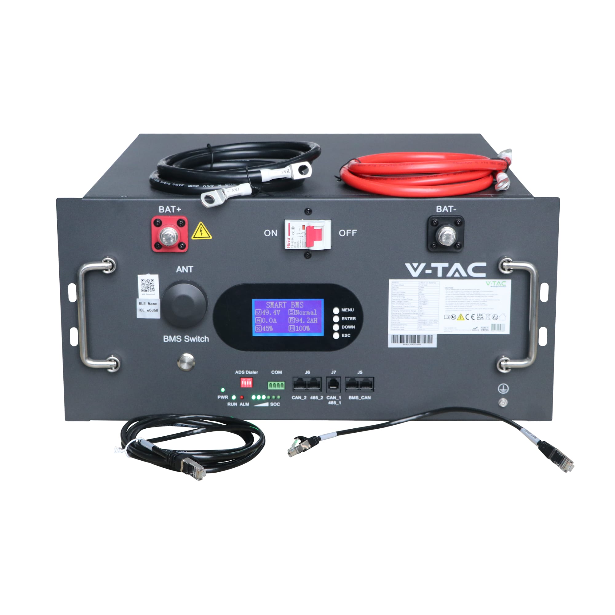 12684 - 1 Acumulator V-TAC 9.6kWh 48V LiFePO4 IP20 Versiune Wi-FI 12684 1