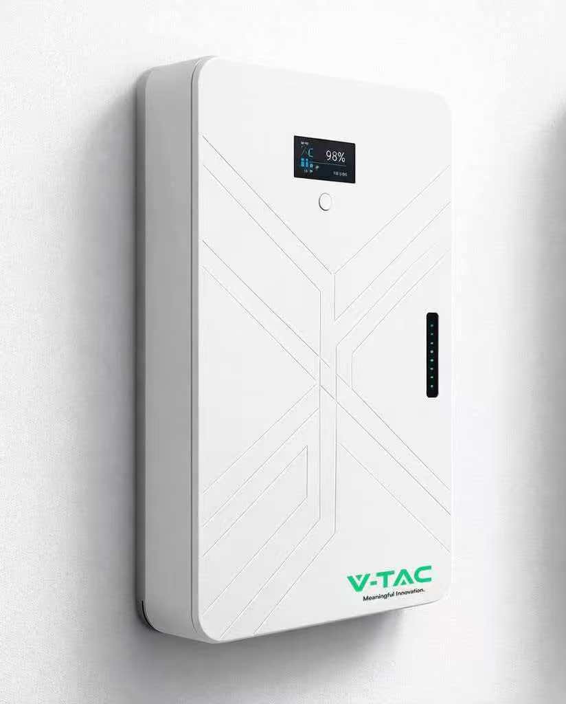 Acumulator V-TAC 14.33kWh Alb SLIM IP20 >8000 Cicluri Garantie 10 Ani