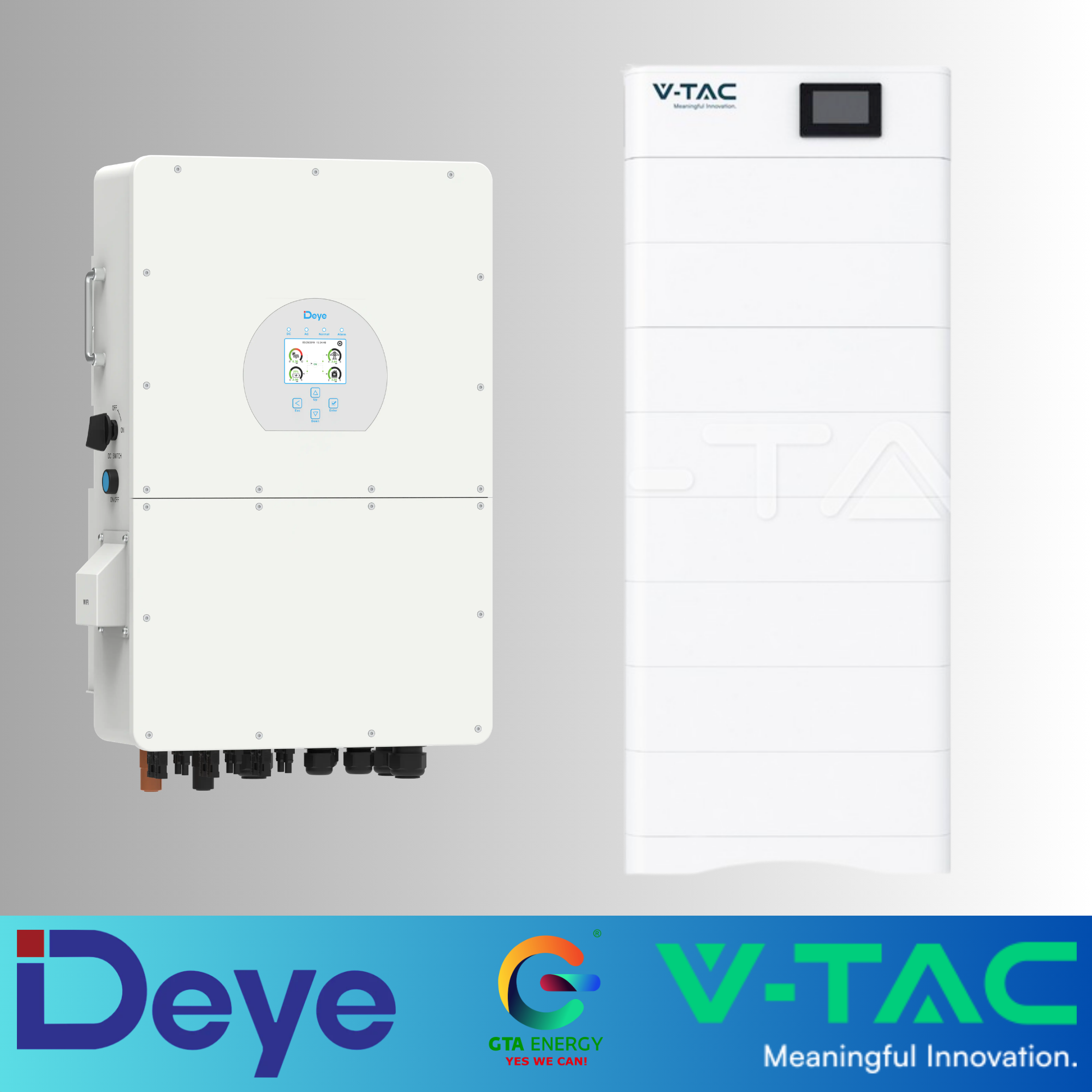 20hv + stocare 41.96kwh Kit Invertor Deye 20kW High Voltage SUN-20K-SG01HP3-EU-AM2 + Acumulator V-TAC 40.96kWh High Voltage IP65 20hv stocare 41.96kwh