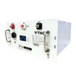 Kit V-TAC iSuna 6000S 6 kW cu acumulator V-TAC 9,6 kWh rack alb