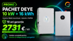 Promo pachet Deye: invertor hibrid monofazat 10 kW și baterie LiFePO4 16 kWh, 2731 euro fără TVA